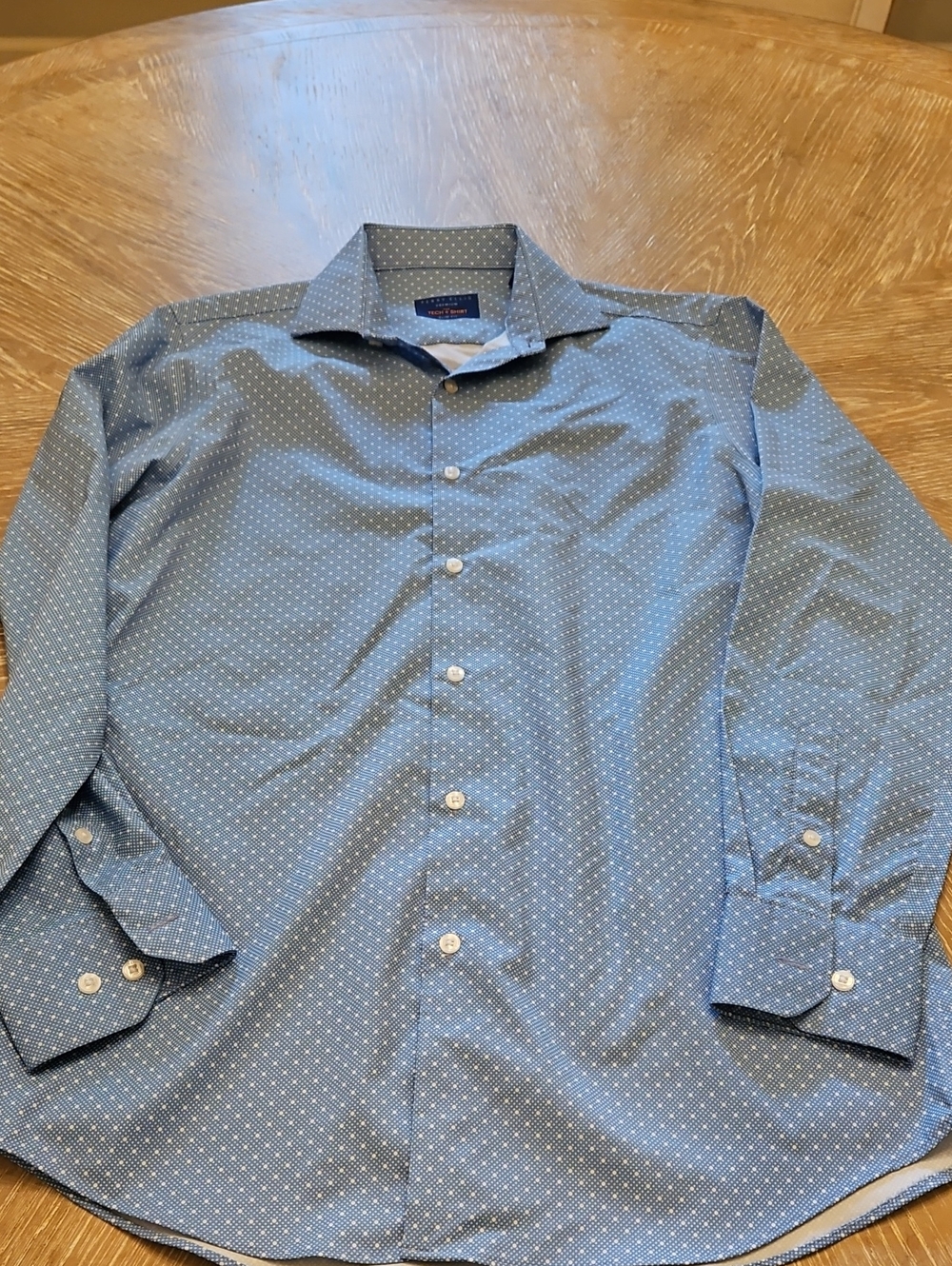 Perry Ellis Light Blue Microdot Dress Shirt